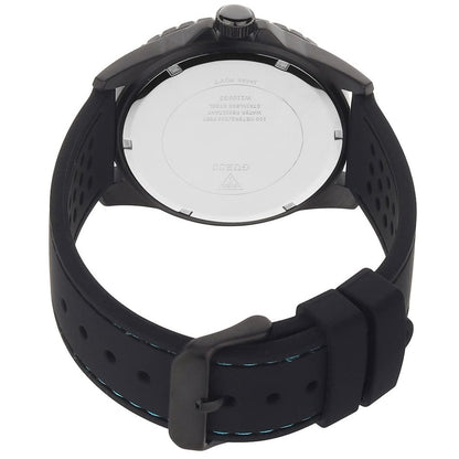 Guess Odyssey W1108G5 Men's Black Case Blue Accents Rubber Watch