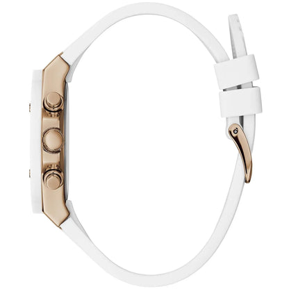 Guess Athena Multi-Function GW0030L3 Rose Gold White Dial Rubber Women's Watch