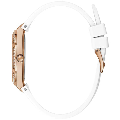 Guess Cosmo GW0034L2 Rose Gold Case Silver Dial White Rubber Women's Watch