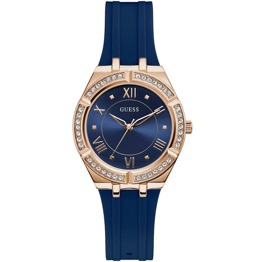Guess Cosmo GW0034L4 Gold Case Blue Dial Blue Rubber Women's Watch