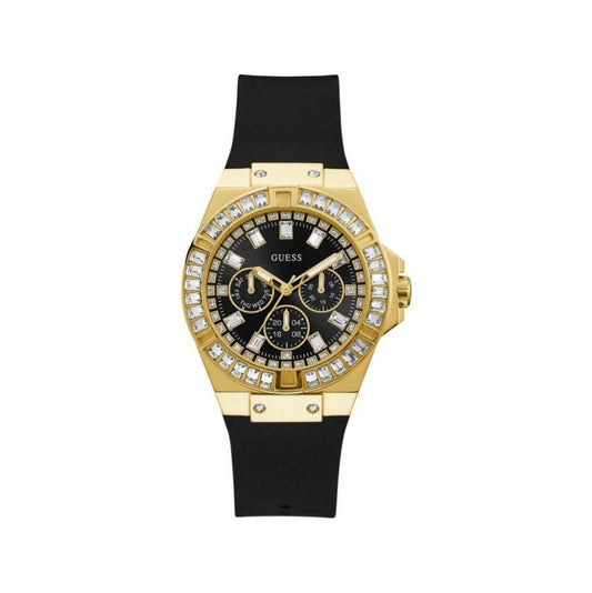 Guess Venus GW0118L1 Gold Case Black Dial Black Rubber Women's Watch