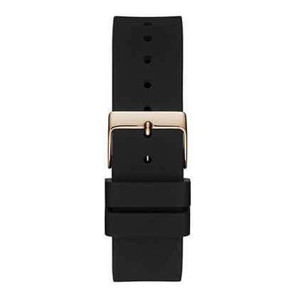Guess Venus GW0118L2 Rose Gold Case Black Dial Black Rubber Women's Watch