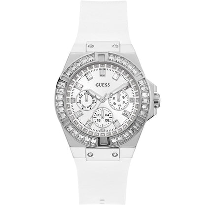 Guess Venus GW0118L3 Silver Case White Dial White Rubber Women's Watch