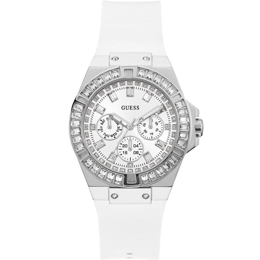 Guess Venus GW0118L3 Silver Case White Dial White Rubber Women's Watch