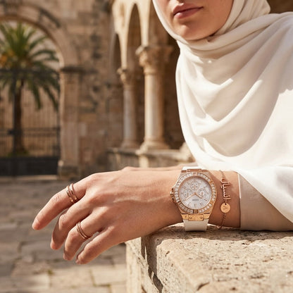Guess Venus GW0118L4 Rose Gold Case White Dial White Rubber Women's Watch