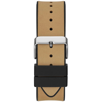 Guess Phoenix GW0202G3 Silver Tone Case Black Dial Brown Rubber Watch