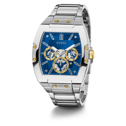 Guess Phoenix GW0456G5 Silver Tonneau Case Blue Dial Multifunction Watch