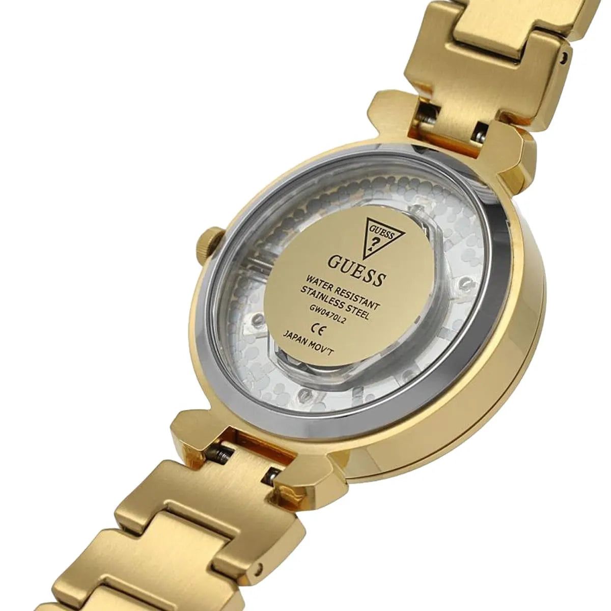 Guess Crystal Clear GW0470L2 Gold Case Transparent Crystal Dial Gold Metal Women's Watch