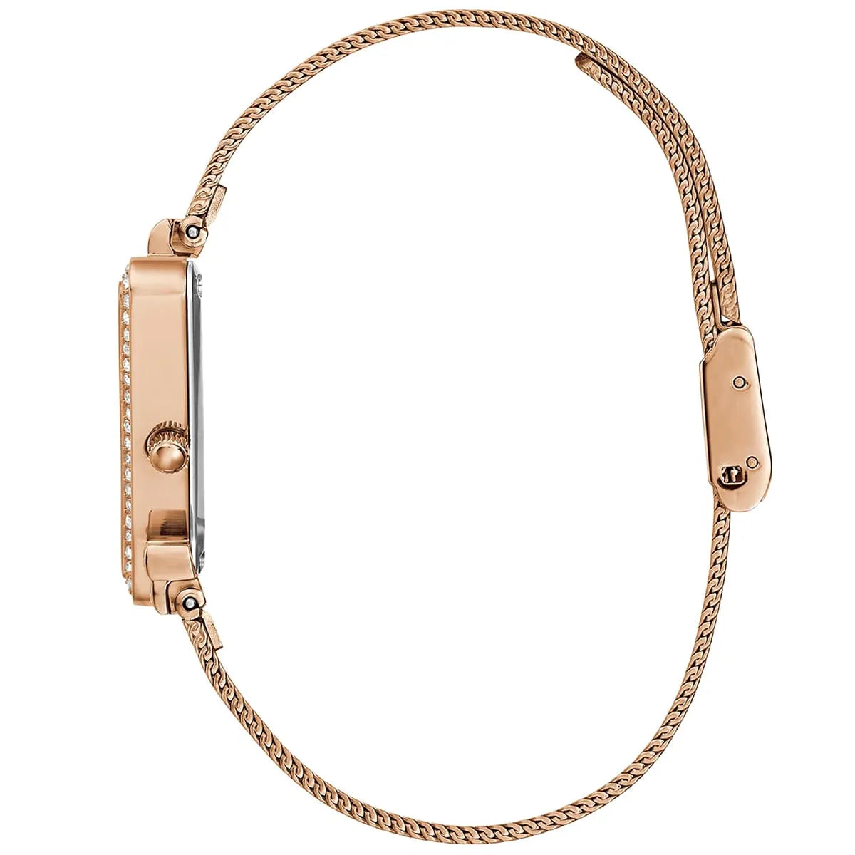 Guess Fame GW0508L3 Rose Gold Triangle Case Mesh Bracelet Watch
