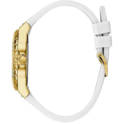 Guess Limelight GW0519L2 Multi-Function Gold Dial Women's White Rubber Watch