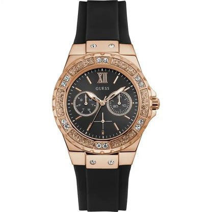 Guess Limelight GW0519L4 Multi-Function Black Dial Women's Black Rubber Watch