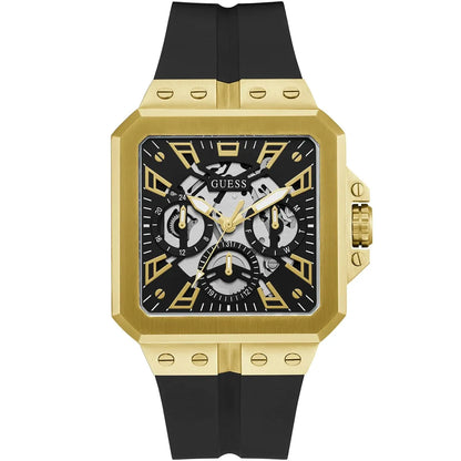 Guess LEO Multi-Function GW0637G2 Gold Case Crystal Bezel Animal Print Rubber Men's Watch