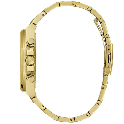 Guess Equity GW0703G2 Gold Tone Green Dial Fluted Bezel Watch