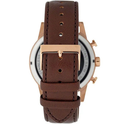 Hugo Boss Navigator 1513496 Men's Rose Gold Watch with Grey Dial & Brown Leather Strap