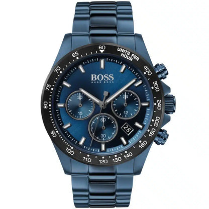 Hugo Boss Hero 1513758 Men's Blue Ion-Plated Watch with Black Tachymeter Bezel