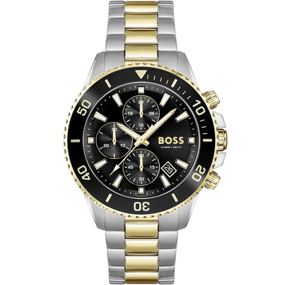 Hugo Boss Admiral 1513908 Men's Two-Tone Steel Watch with Black Dial