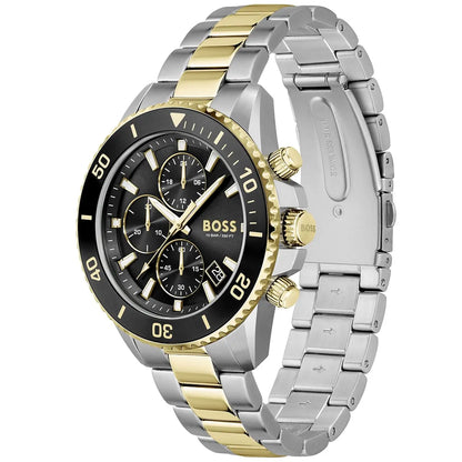 Hugo Boss Admiral 1513908 Men's Two-Tone Steel Watch with Black Dial