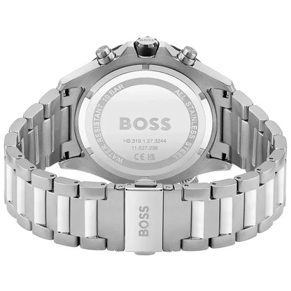 Hugo Boss Globetrotter 1513930 Men's Silver Steel Watch with Green Dial (10 ATM)
