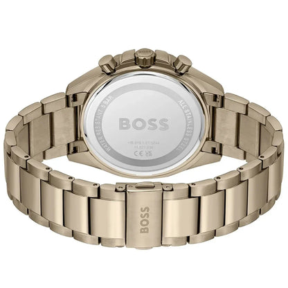 Hugo Boss Cloud 1514019 Men's Beige Gold Steel Watch with Olive Green Dial