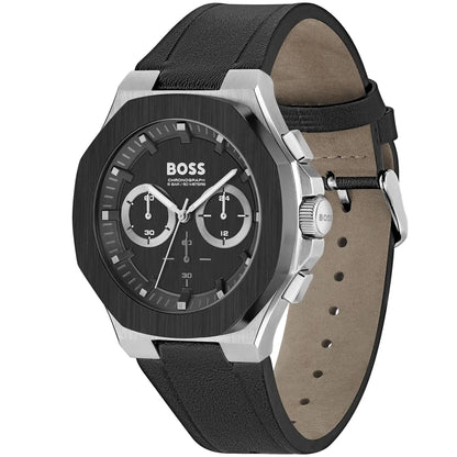Hugo Boss Taper 1514085 Men's Silver Steel Watch with Black Rubber Strap