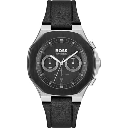 Hugo Boss Taper 1514085 Men's Silver Steel Watch with Black Rubber Strap