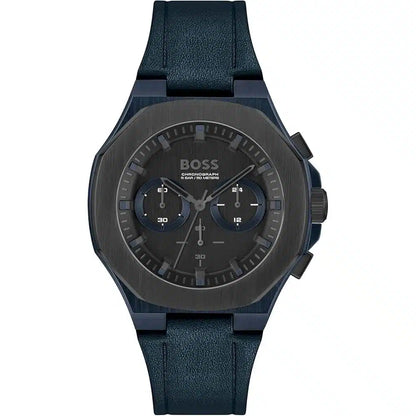 Hugo Boss Taper 1514086 Men's Blue Steel Watch with Blue Leather Strap