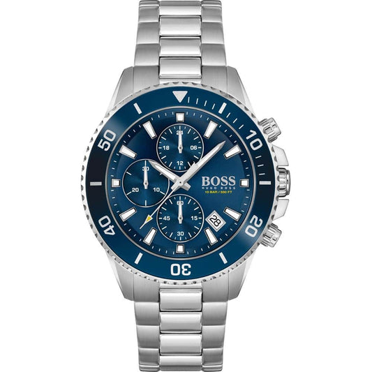 Hugo Boss Admiral 1513907 Silver-Tone Blue Dial Chronograph Men's Watch