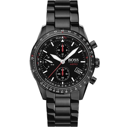 Hugo Boss Aero Mate 1513771 Black IP Chronograph Men's Watch