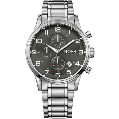 Hugo Boss Aeroliner 1513181 Silver-Tone Grey Dial Chronograph Men's Watch
