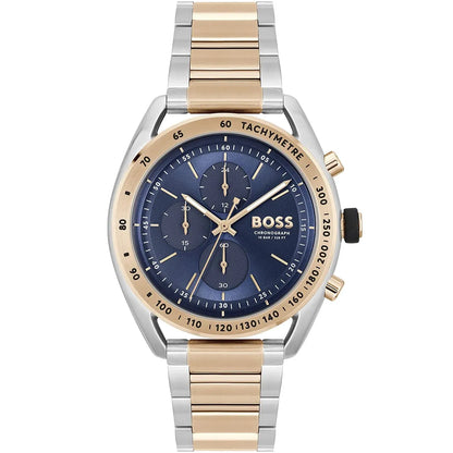 Hugo Boss Center Court 1514026 Two-Tone Silver Rose Gold Blue Dial Watch