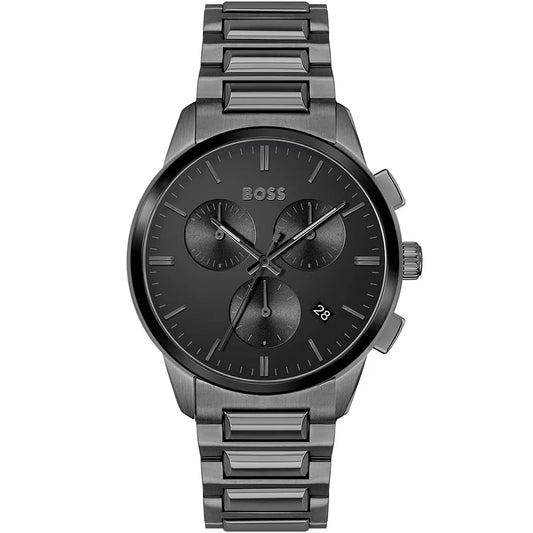 Hugo Boss Dapper 1513929 Grey IP Gunmetal Chronograph Men's Watch