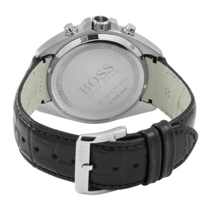 Hugo Boss Driver 1512879 Silver Stainless Steel Black Leather Chronograph Watch