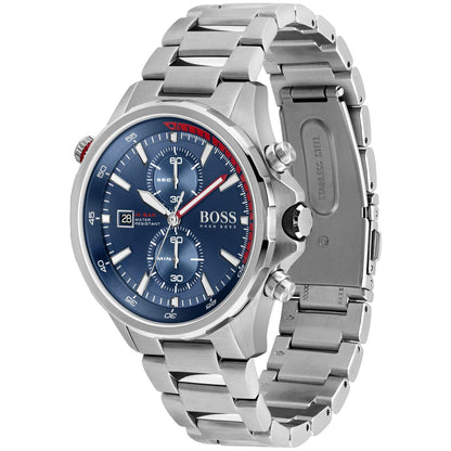 Hugo Boss Globetrotter 1513823 Silver-Tone Blue Dial Chronograph Men's Watch