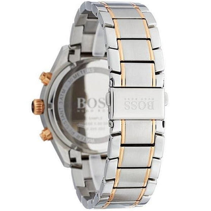 Hugo Boss Grand Prix 1513473 Two-Tone Rose Gold Black Dial Men's Watch