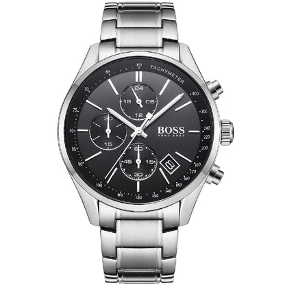 Hugo Boss Grand Prix 1513477 Silver-Tone Black Dial Chronograph Men's Watch