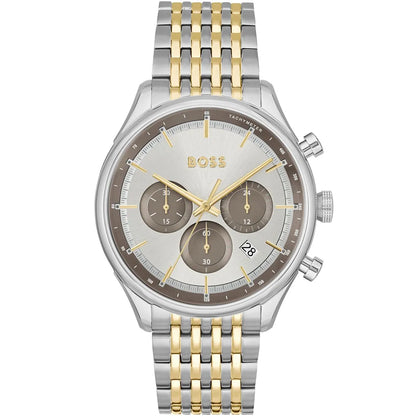 Hugo Boss Gregor 1514053 Two-Tone Silver Gold Grey Dial Chronograph Watch