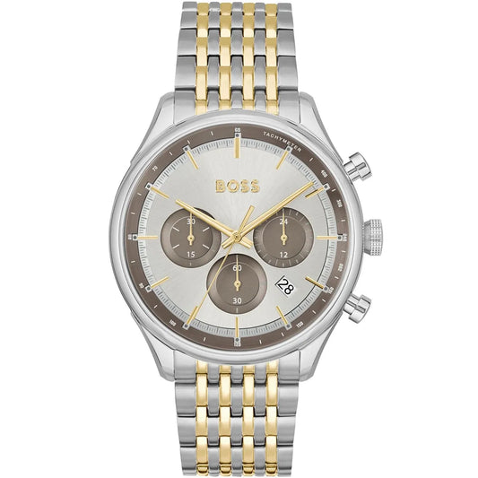 Hugo Boss Gregor 1514053 Two-Tone Silver Gold Grey Dial Chronograph Watch