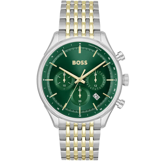 Hugo Boss Gregor 1514081 Two-Tone Green Dial Chronograph Men's Watch