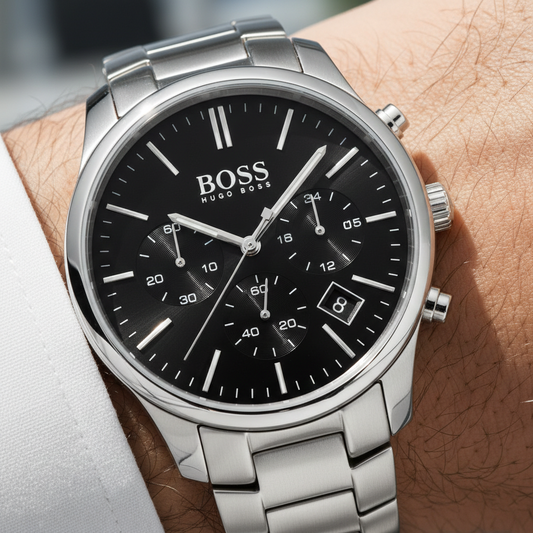 Hugo Boss Hero 1513433 Silver-Tone Black Dial Chronograph Men's Watch