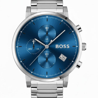 Hugo Boss Integrity 1513779 Silver-Tone Blue Dial Chronograph Men's Watch