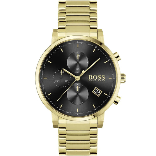 Hugo Boss Integrity 1513781 Gold-Tone Black Dial Chronograph Men's Watch
