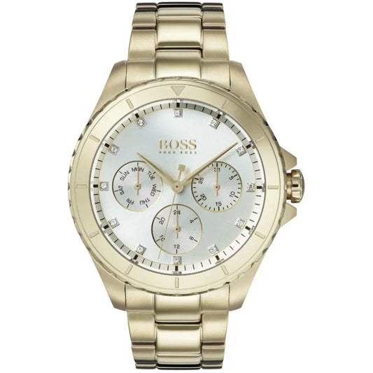 Original Hugo Boss Majesty Women's Watch - Gold Steel & Crystal Dial (1502445)