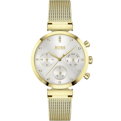 Original Hugo Boss Majesty Women's Watch - Gold Mesh Bracelet & Crystal Dial (1502552)
