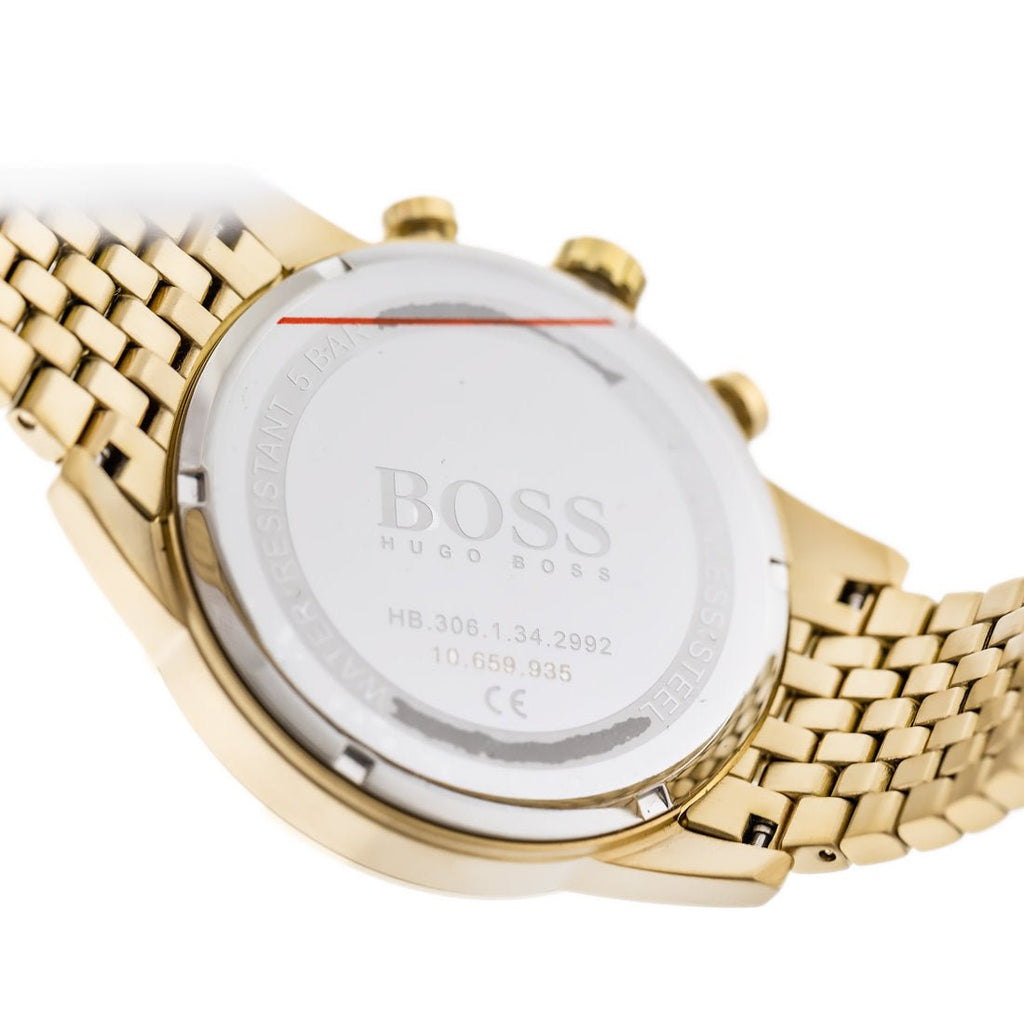 Hugo Boss Navigator 1513531 Gold-Tone Black Dial Chronograph Men's Watch