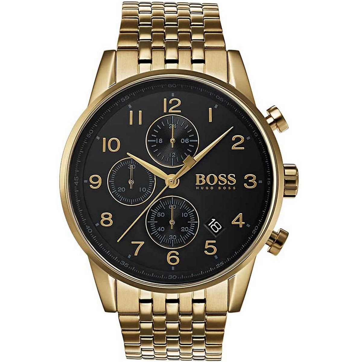 Hugo Boss Navigator 1513531 Gold-Tone Black Dial Chronograph Men's Watch