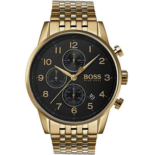 Hugo Boss Navigator 1513531 Gold-Tone Black Dial Chronograph Men's Watch