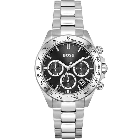 Original Hugo Boss Novia Women's Watch - Silver Steel & Dark Gray Dial (1502614)