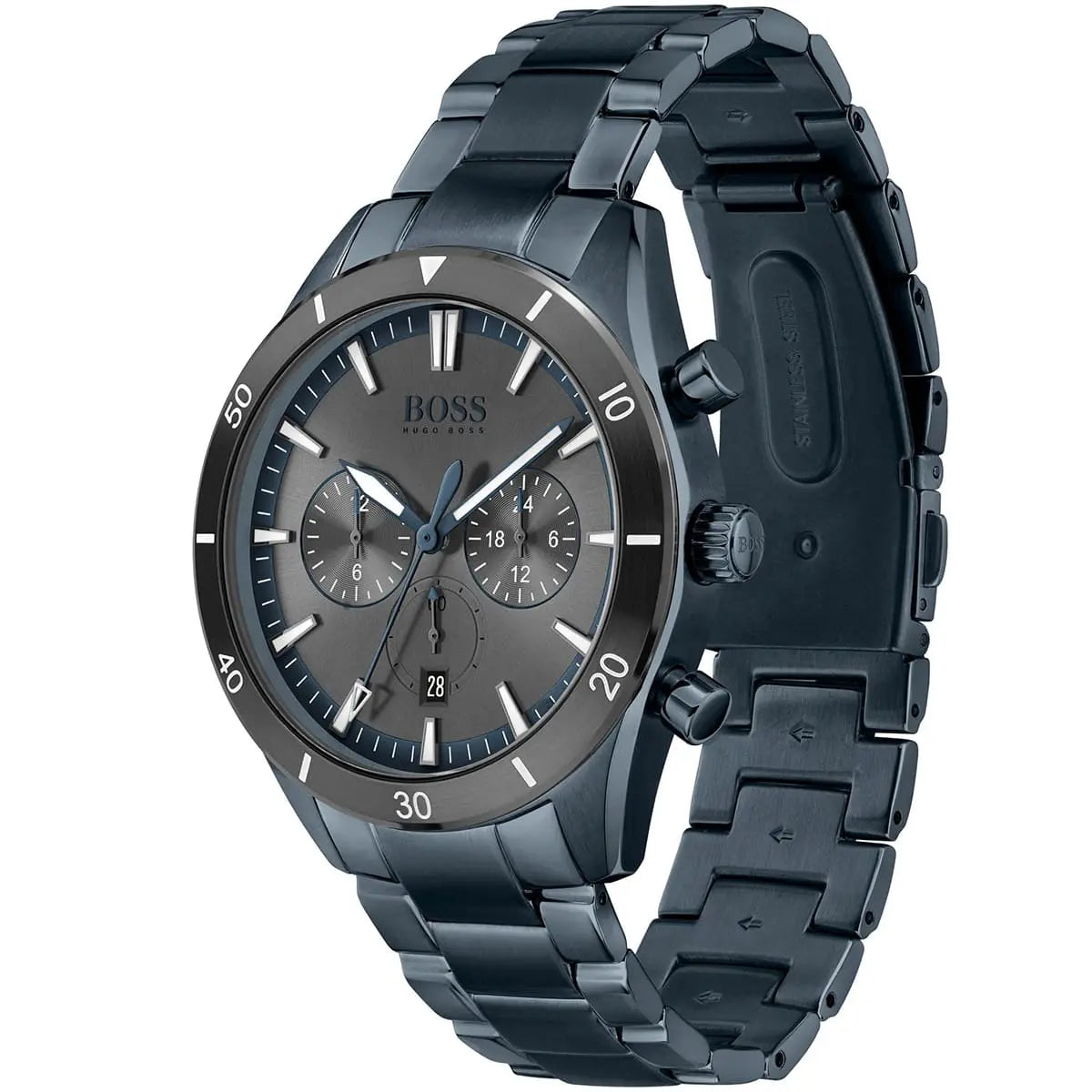 Hugo Boss Santiago 1513865 Blue IP Steel Grey Dial Men's Watch