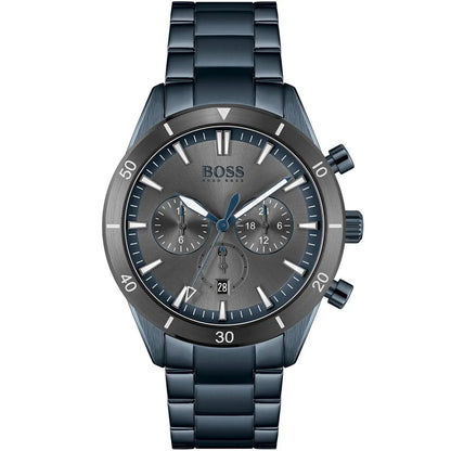 Hugo Boss Santiago 1513865 Blue IP Steel Grey Dial Men's Watch