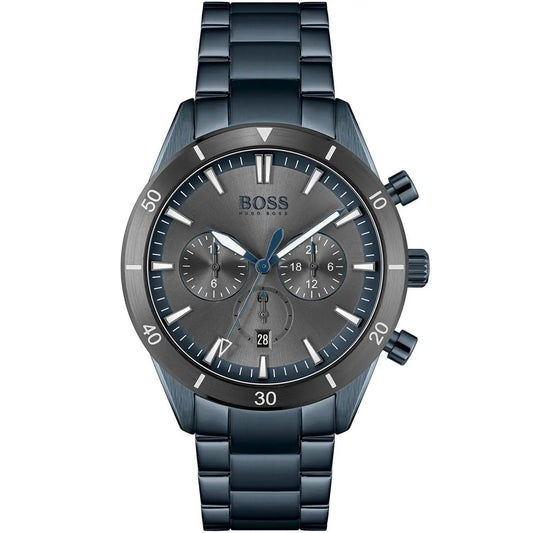 Hugo Boss Santiago 1513865 Blue IP Steel Grey Dial Men's Watch